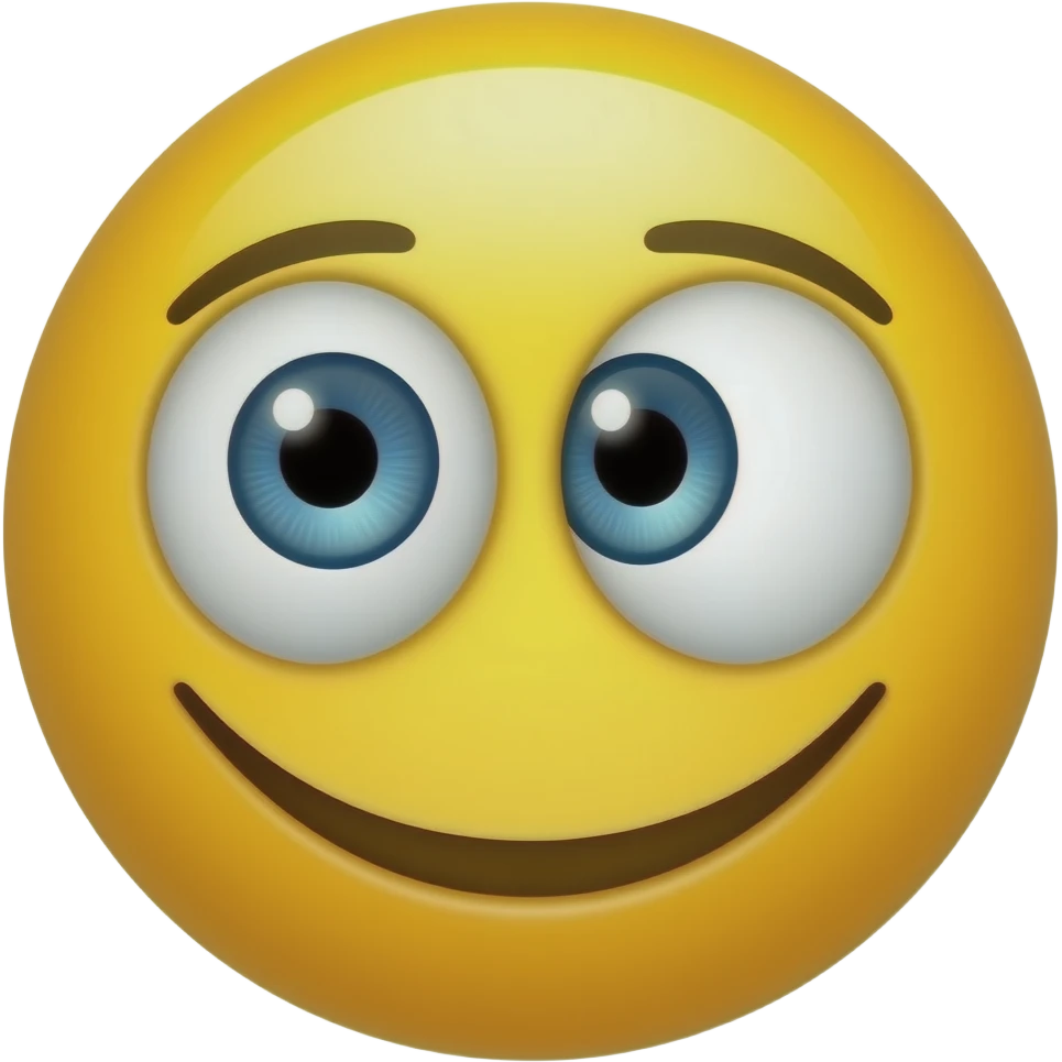 Twitching eye yellow smiely emoji