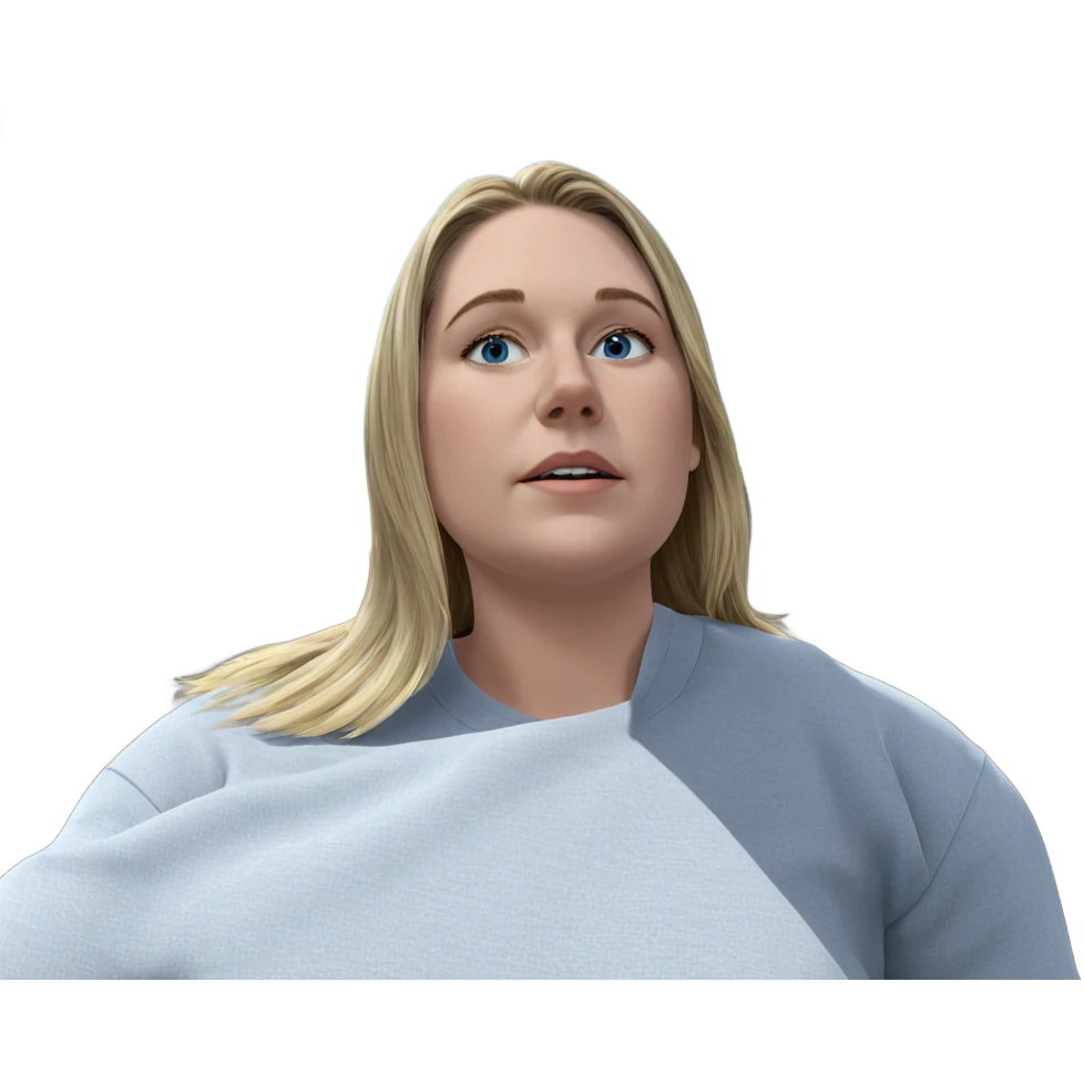 blonde girl under blue sky emoji