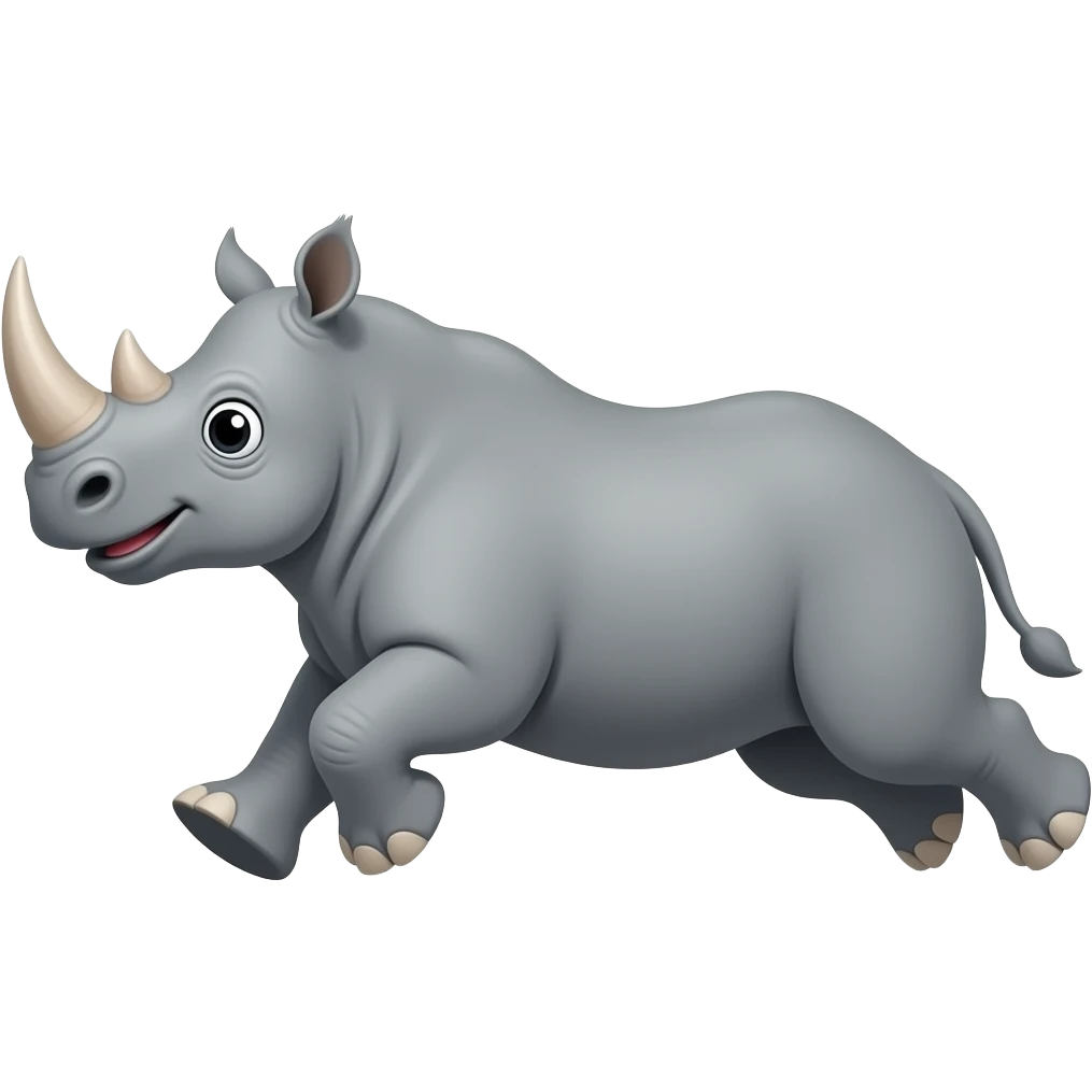 Cartoon rhino running emoji