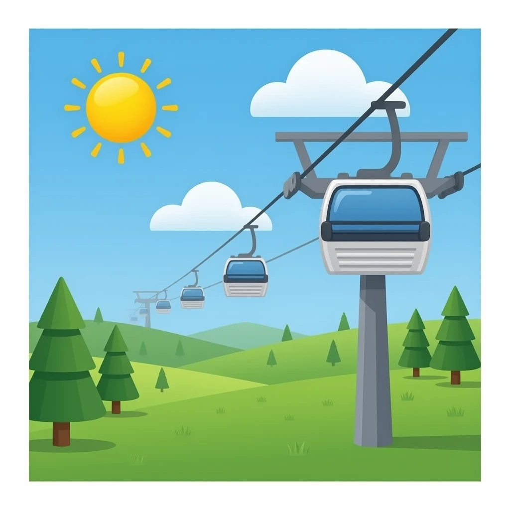 aerial tramway Michigan block M emoji