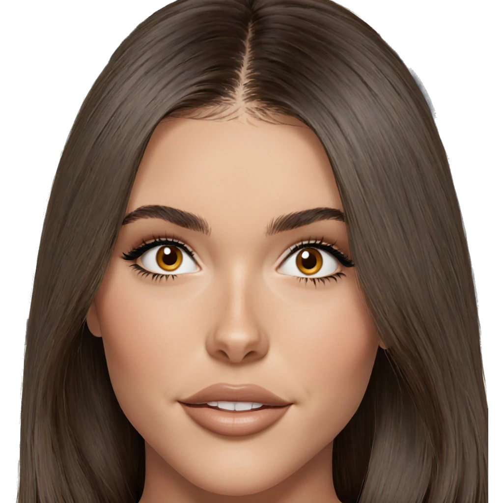 smiling girl with brown hair emoji