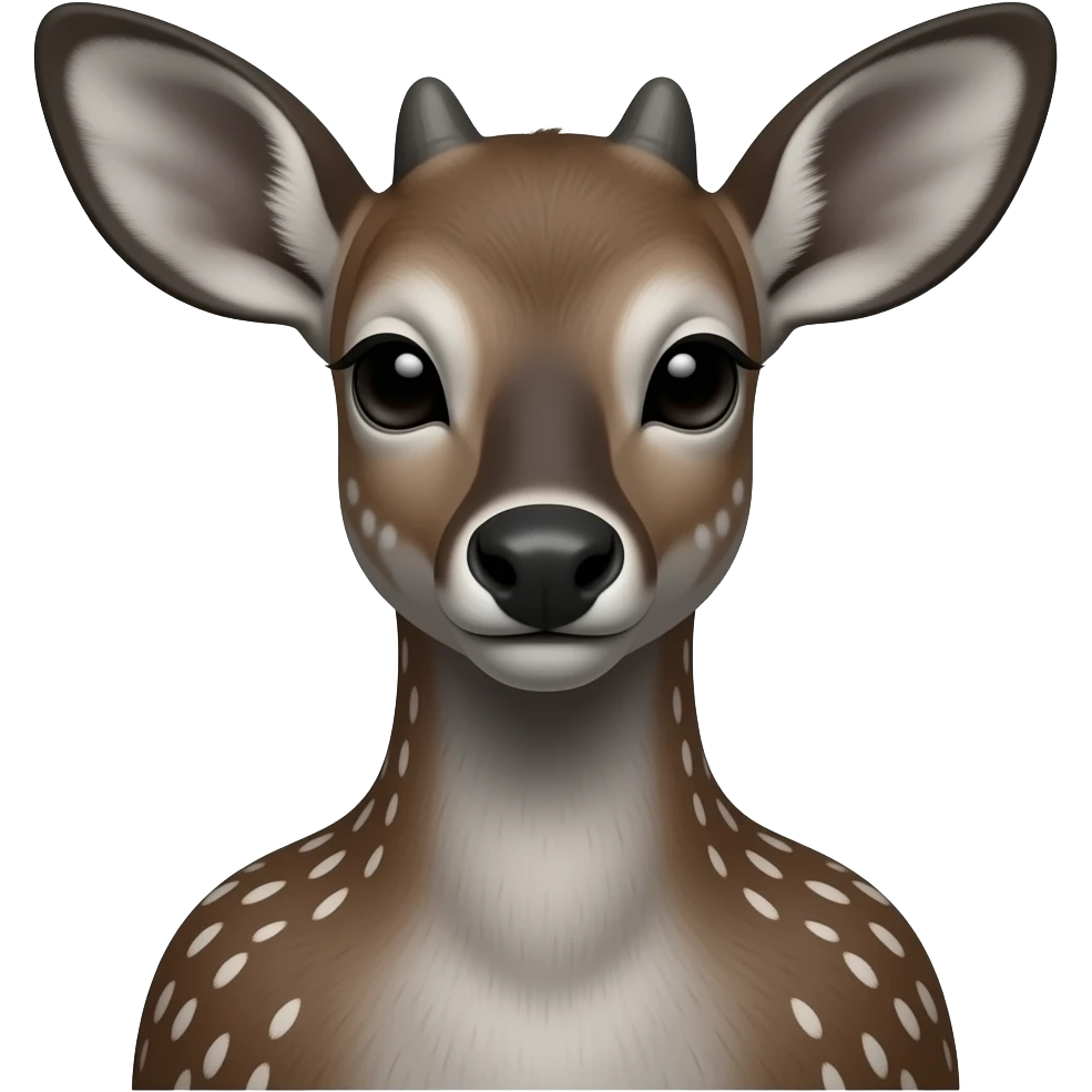 black coloured fawn head and shoulders emoji