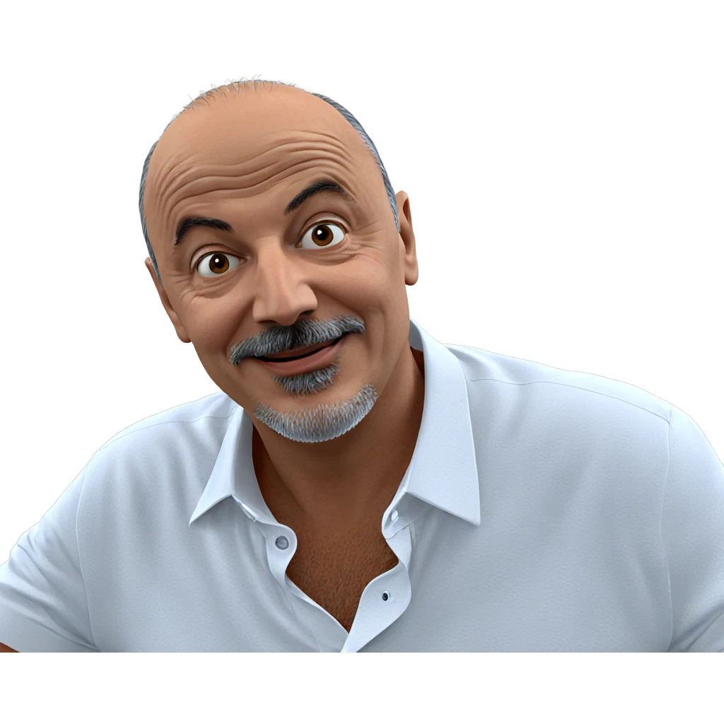 old man in white shirt emoji