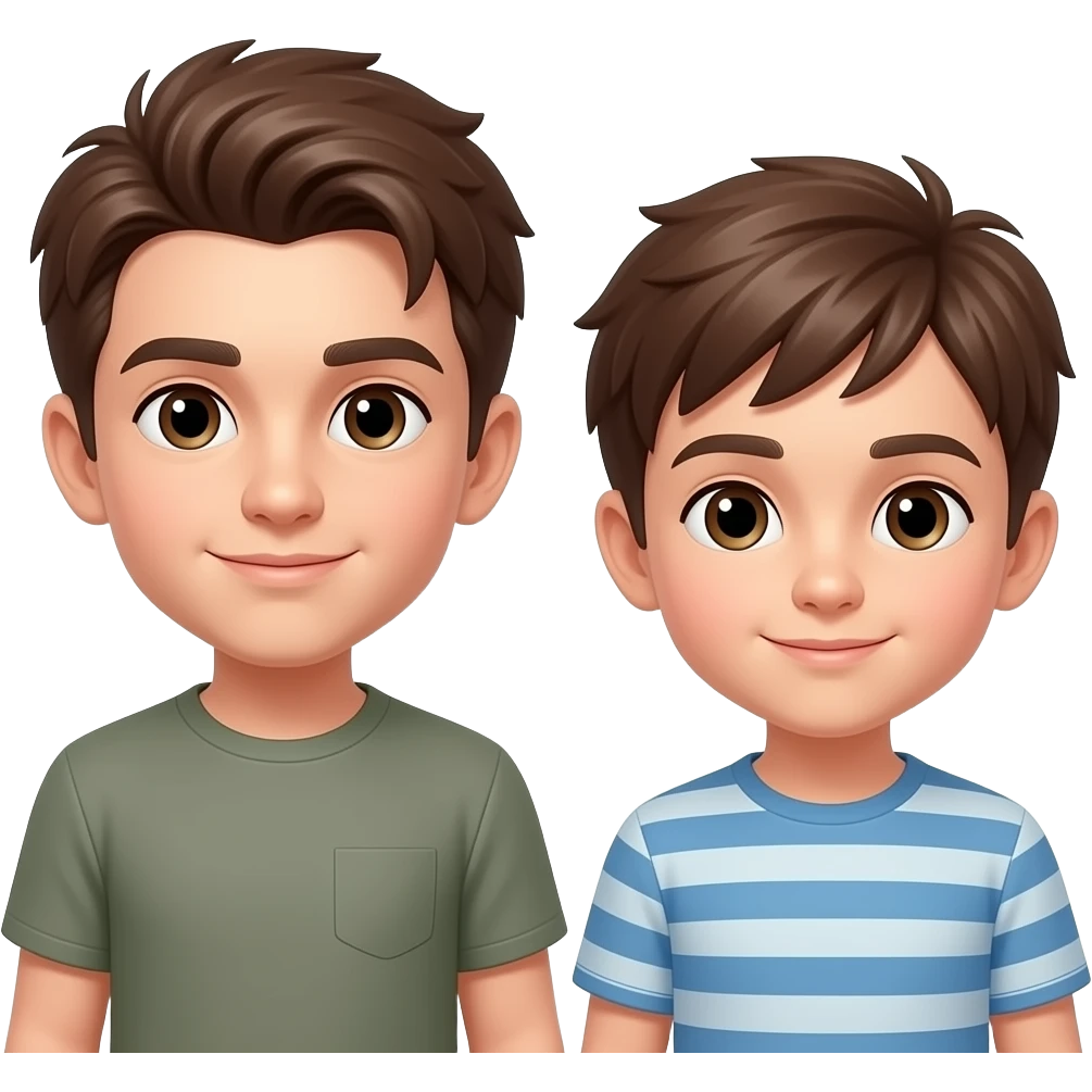 two brothers one older one younger with brown hair emoji