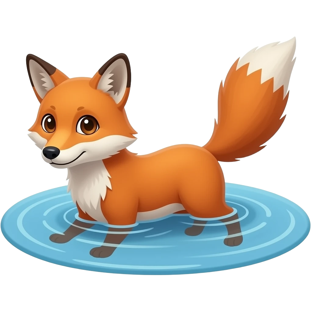 Fox swimming in pond emoji