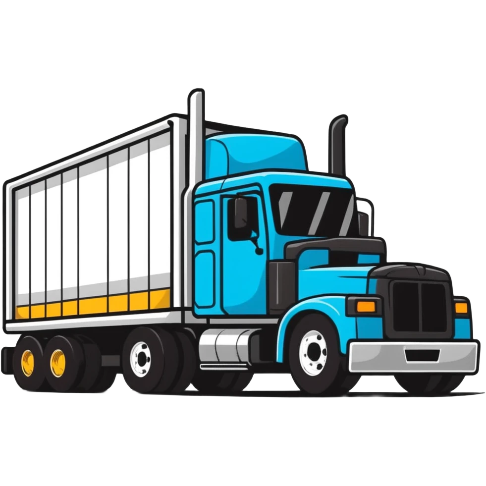 Tractor trailer driving  emoji