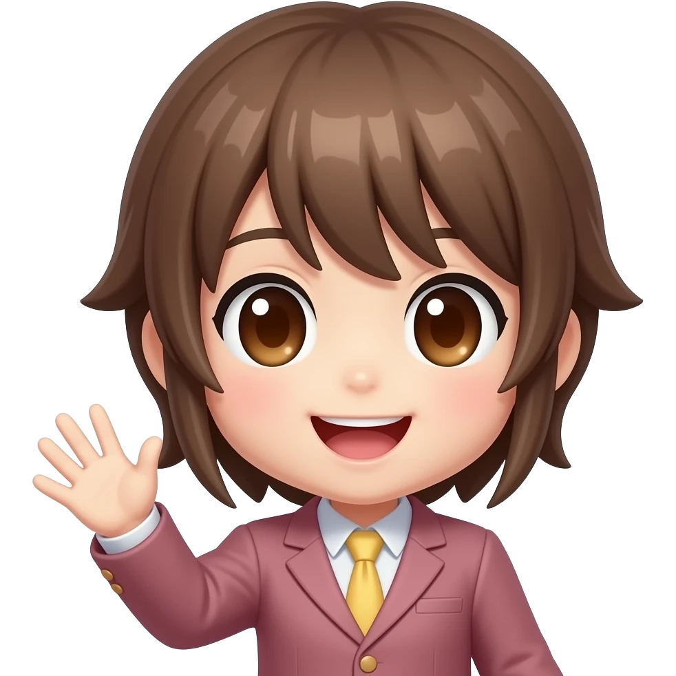 Chibi Kotone from Persona 3 Portable smiling and waving emoji