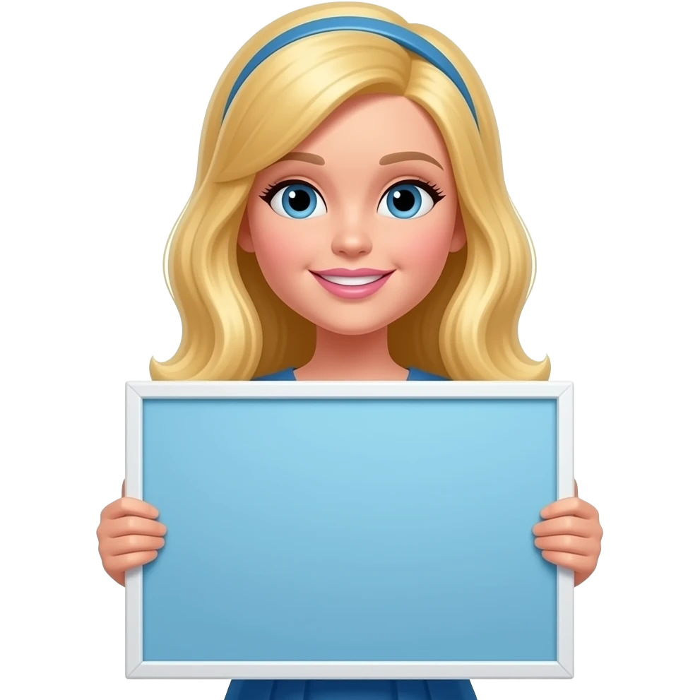 blue yellow pretty girl board on wall inspired by Barbie colour pallete emoji