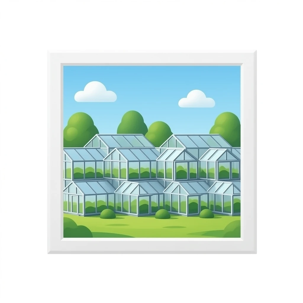 multiple modular stacked clear shipping container greenhouses emoji