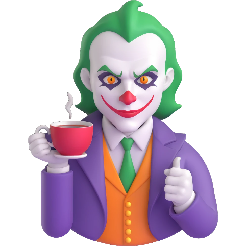 joker holding tea cup emoji