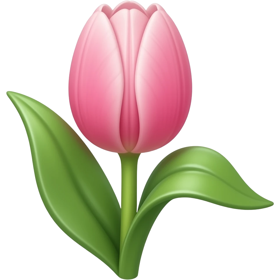 Full White pinky tulip with leaves emoji