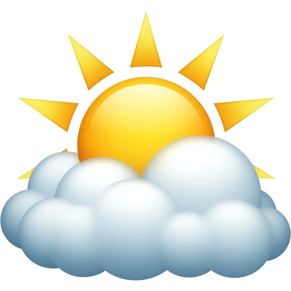 sun shinning from behind fluffy cumulus 2D emoji emoji