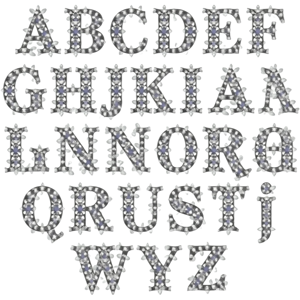 beautiful gemstone shiny floral letters a b c d e f g h i j k l m n o p q r s t u v w x y z
Mark the letters q, u e, s t, i o and n in darker format emoji