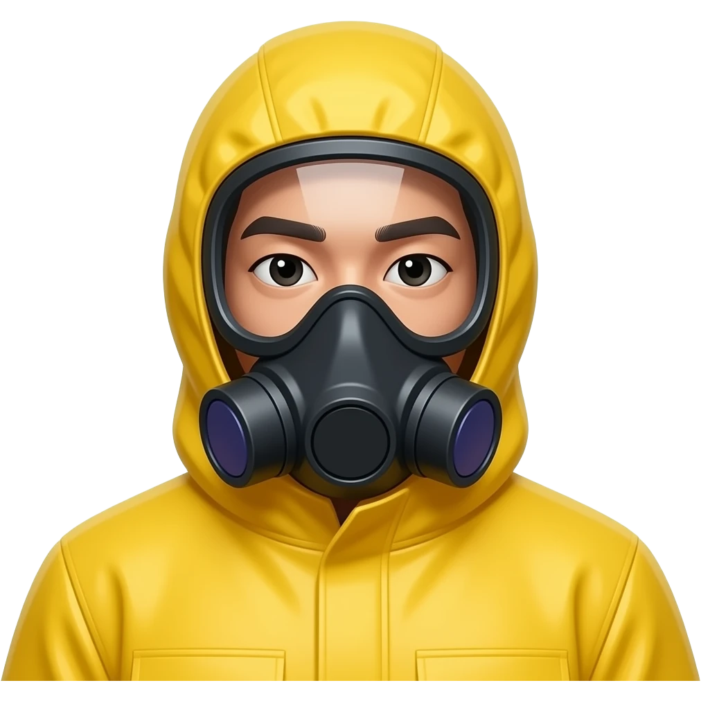 asian man yellow hazmat suit emoji