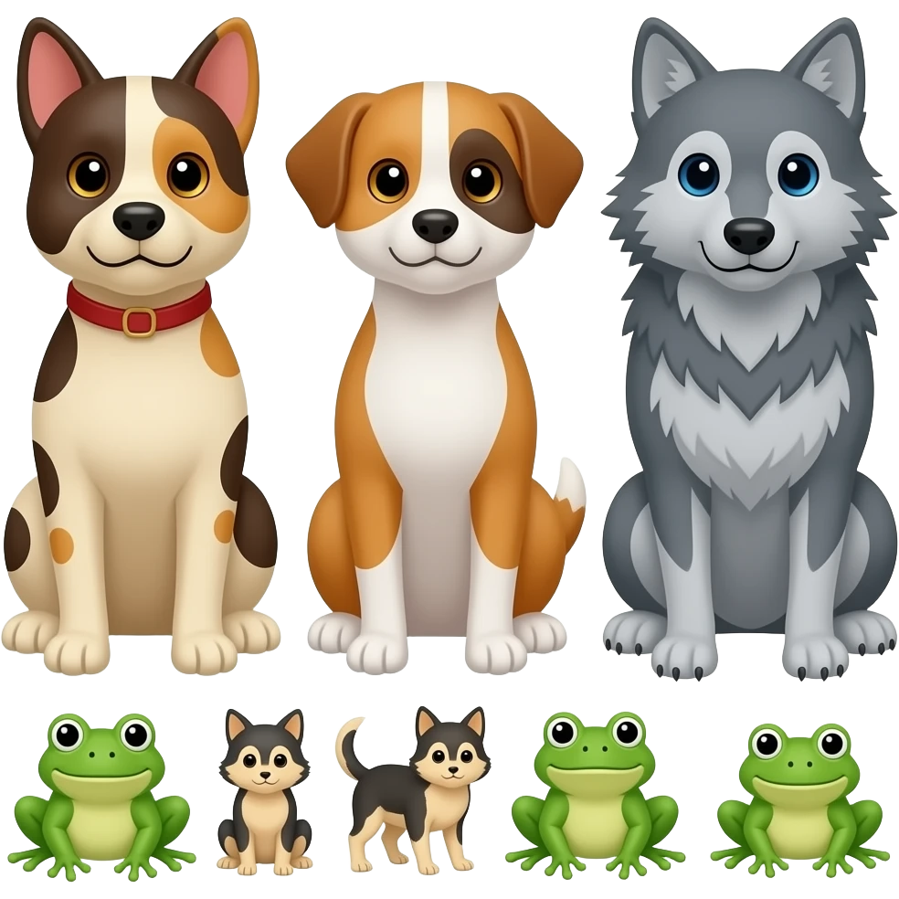 🐱 🐶🐶 🐺 3 little wolf wolf wolf wolf wolf 4🐸 4 Little frog 444444444 emoji