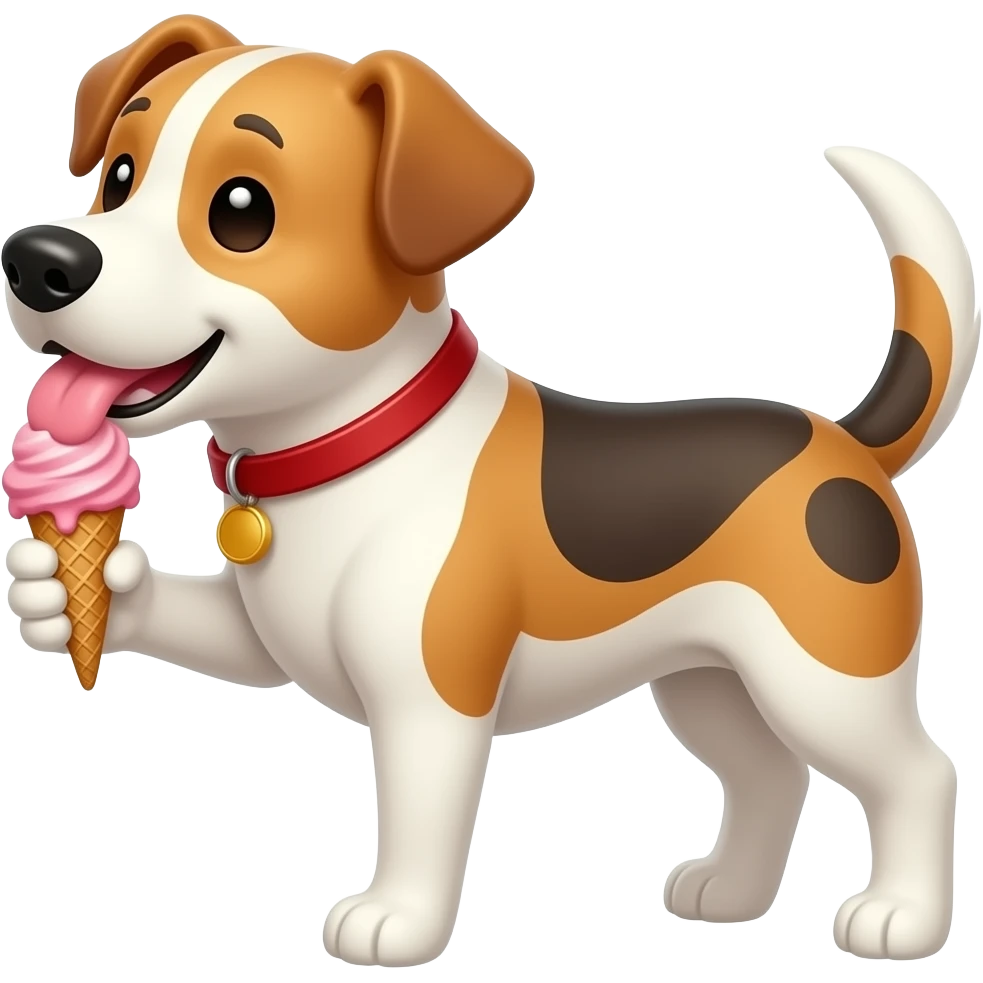 create a video of a dog licking ice cream on a sunny day wheres the sun emoji