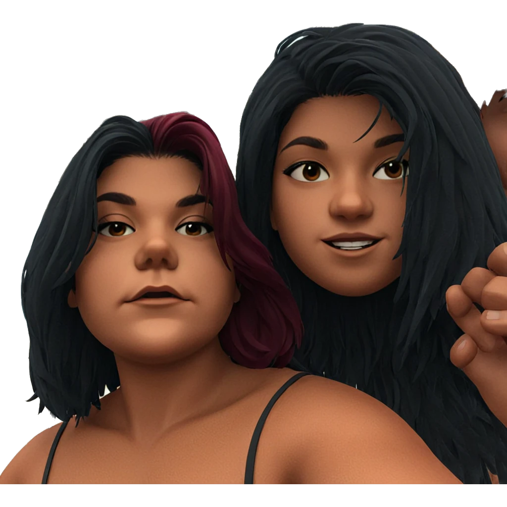 outdoor friendship under palm trees emoji