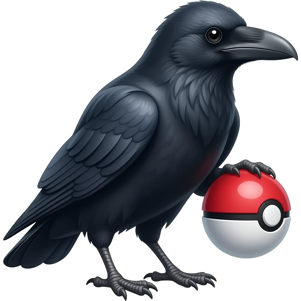 Raven holding pokeball in talons emoji