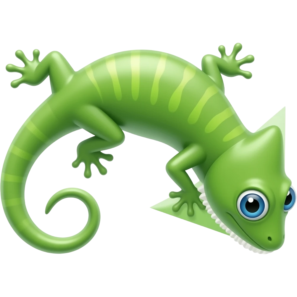 Arrow pointing down in the shape of a lizard emoji