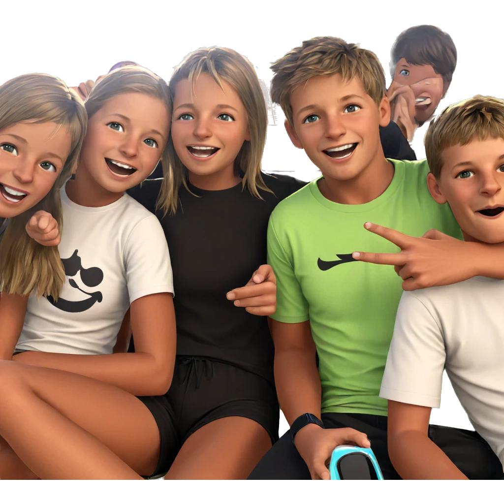 friends enjoying a sunny day emoji