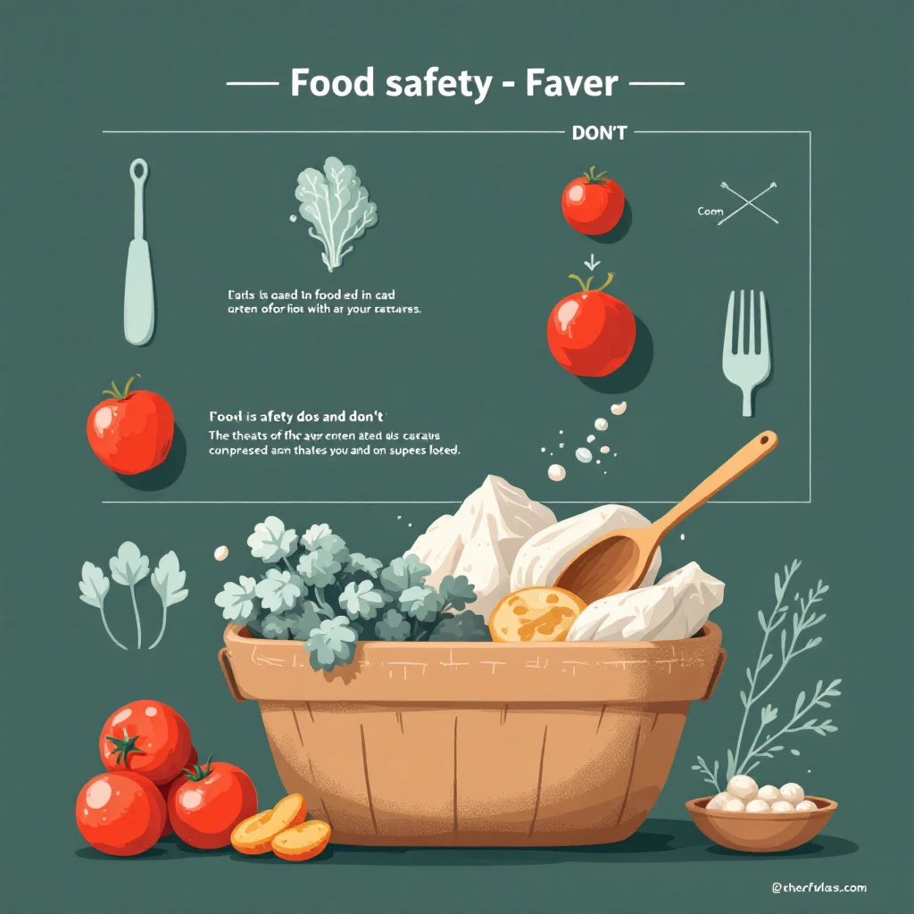 make a detail poster with title of "food safety dos and dont" emoji
