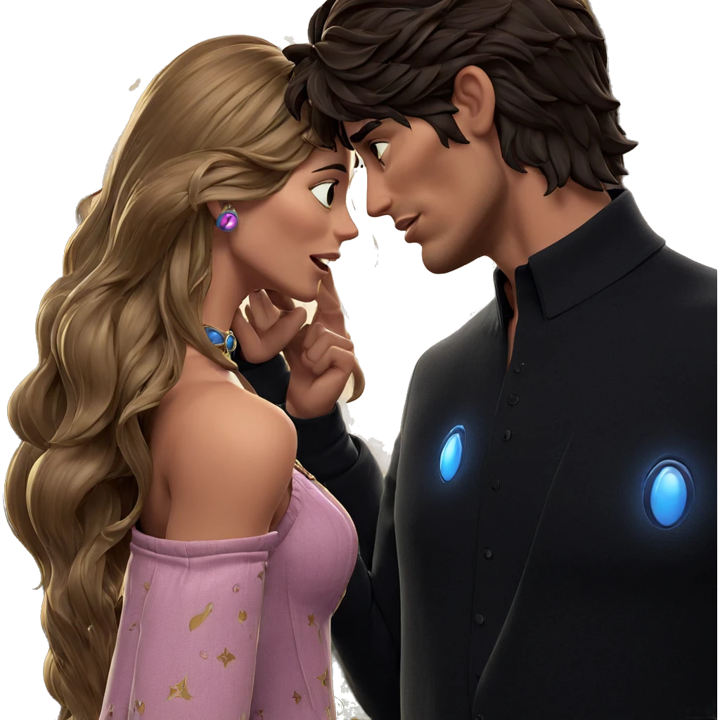 enchanted encounter of two characters emoji