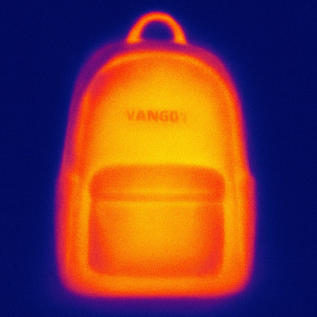 A Kangol backpack with small logo emoji