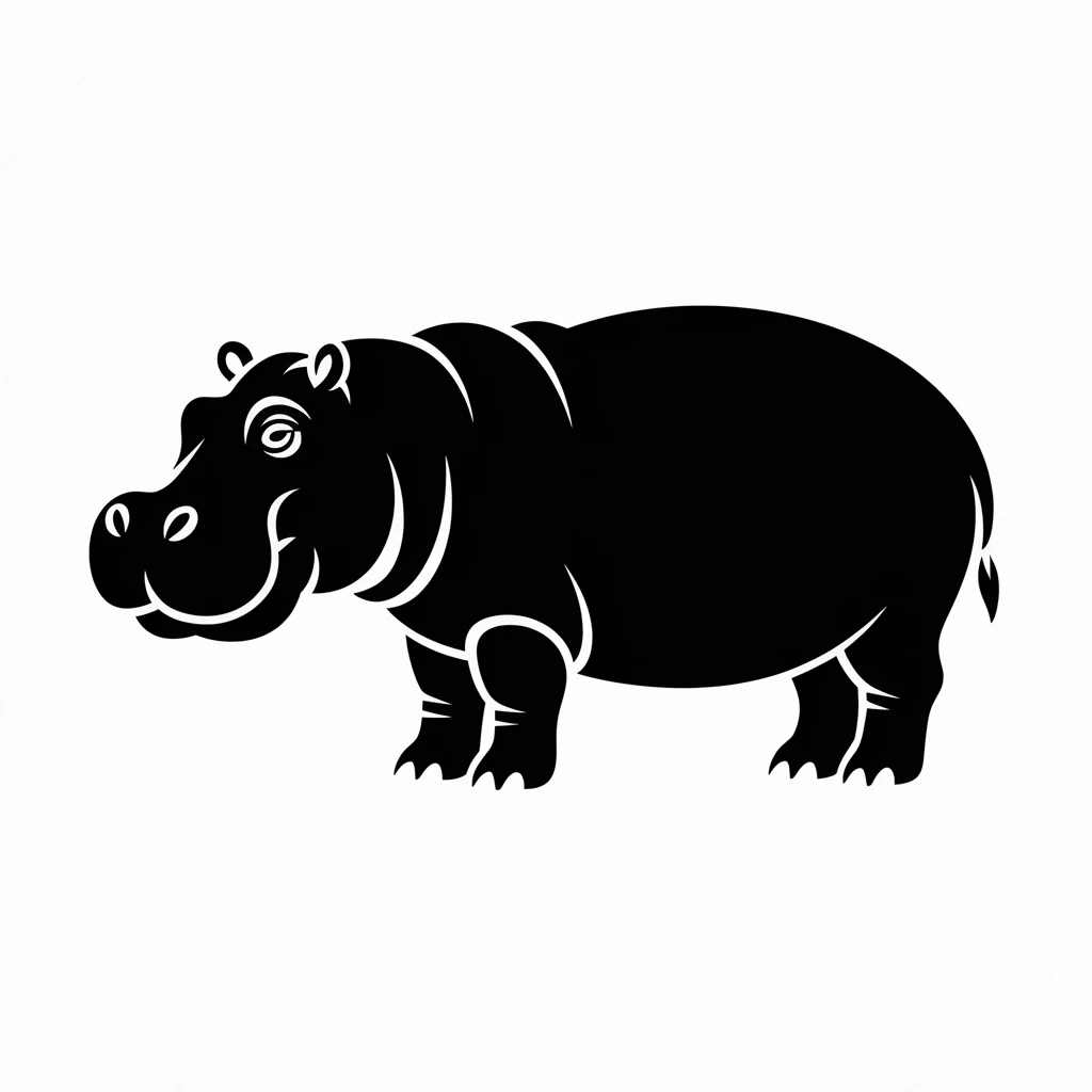 Hippopotamus icon black silhouette emoji