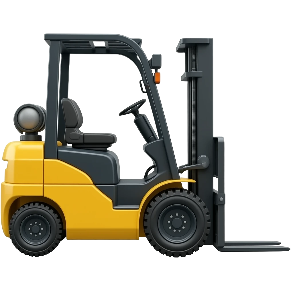 yellow forklift side on, facing to the right emoji