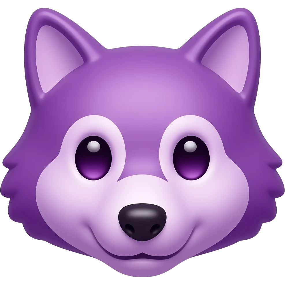 Violet gummy wolf face emoji