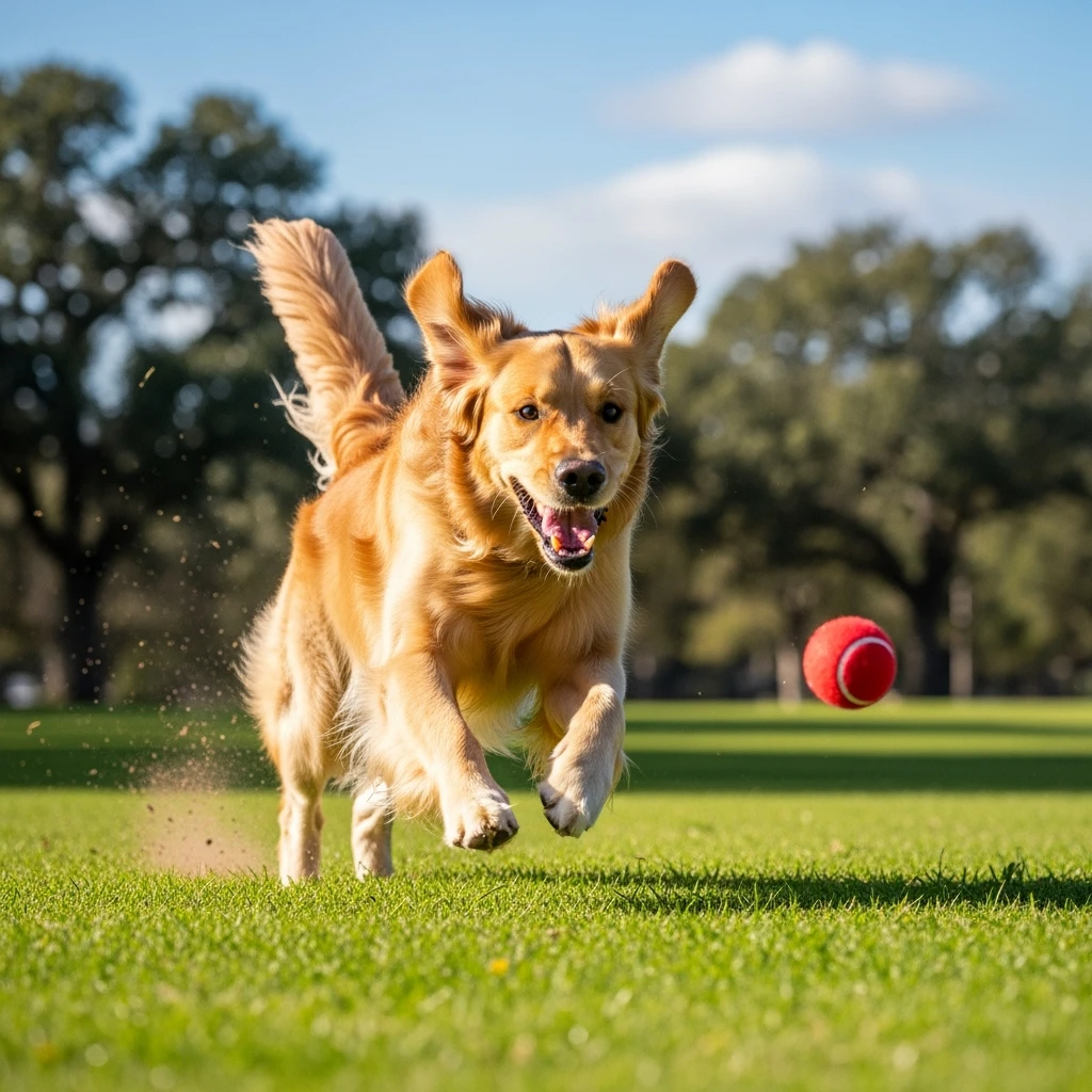 happy dog running after ball emoji