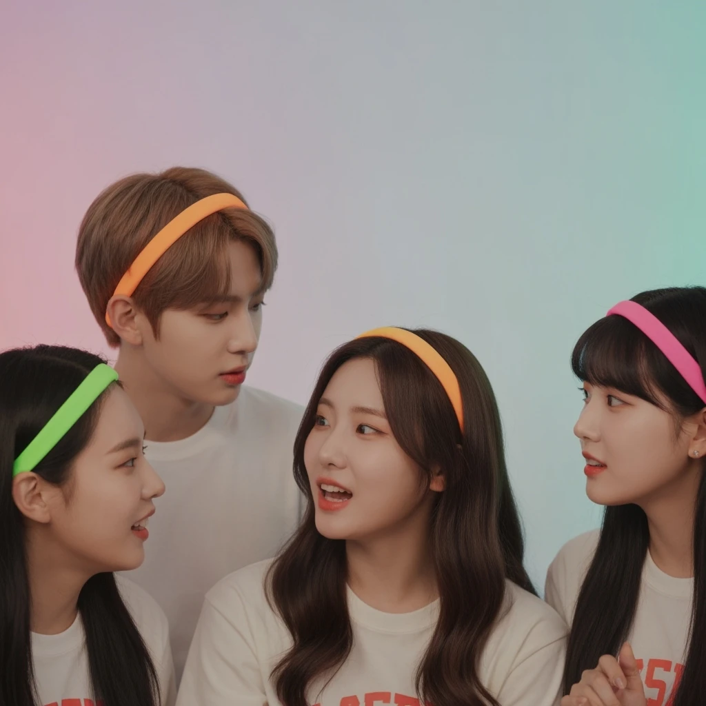 kpop friendship hairband, cute, expressive, minimal emoji