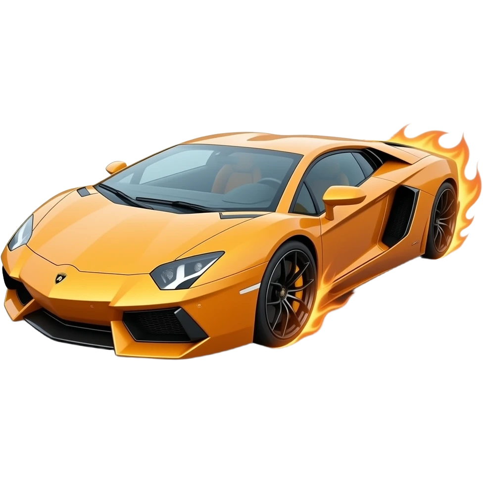 give me side view with motion flame of laborgini from game with shadow emoji