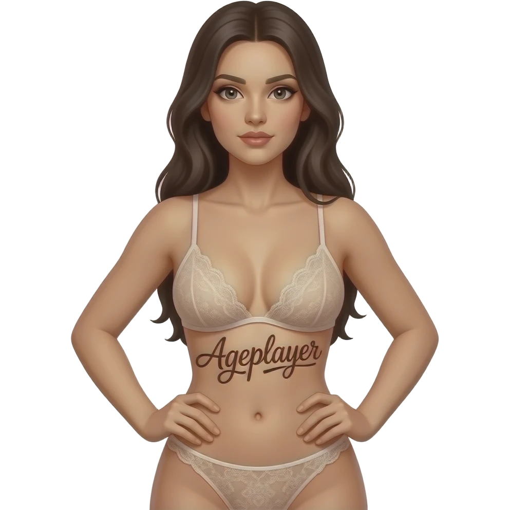 make a naughty sexual and seductive that just says the word "Ageplayer" emoji