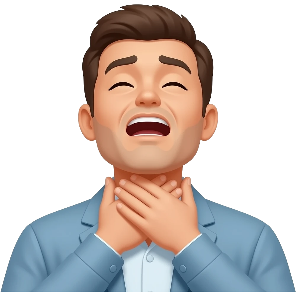 make an emoji where their hands are around their neck, throwing their head back like they’re choking emoji