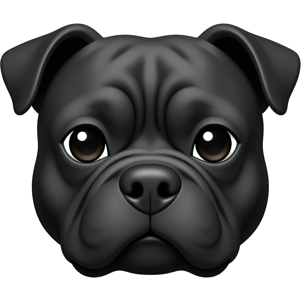 black staffordshire bull terrier face emoji
