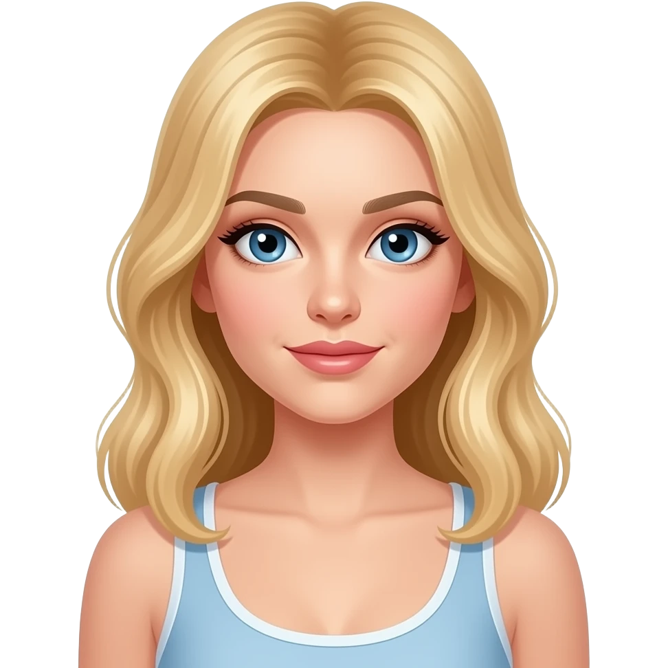 Sexy girl, blonde, blue eyes, slavic, tank top emoji