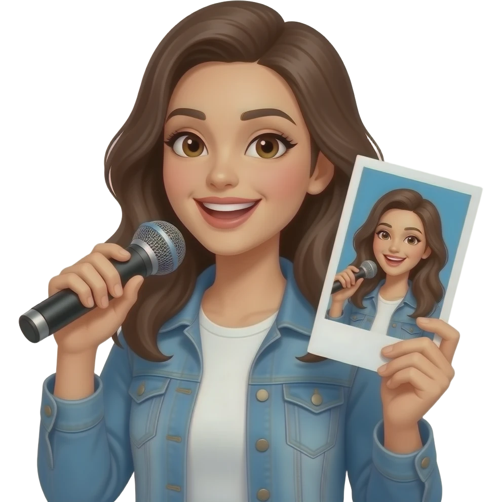 music , beauty ,fashion , talk , photo card -> Please make it the same tone. emoji