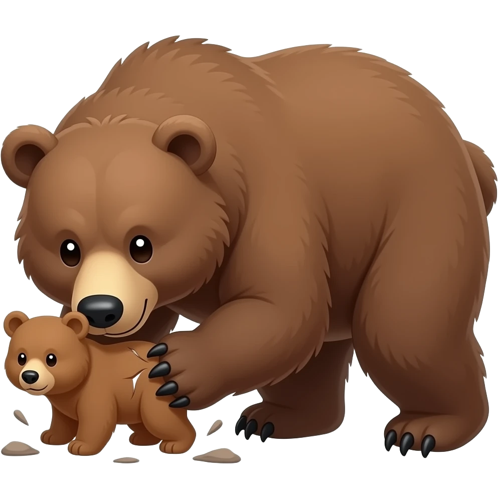 Big Bear crushing little bear emoji
