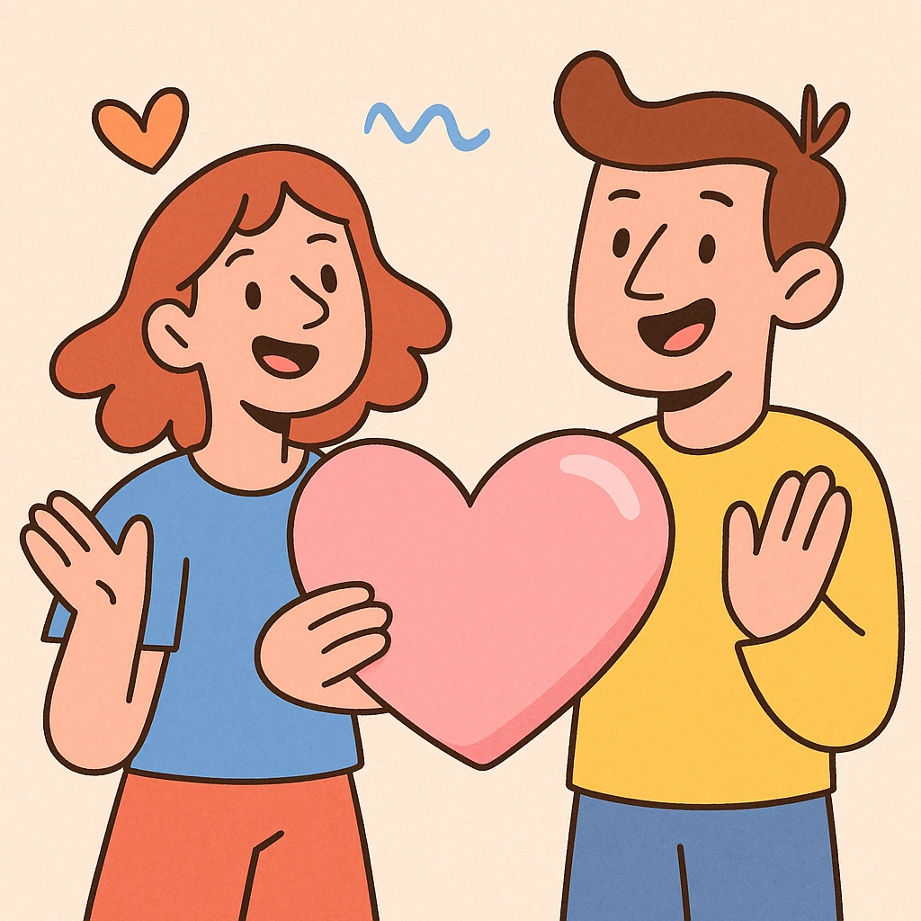 light pink heart, slightly puffy, soft shadow, playful and inviting emoji