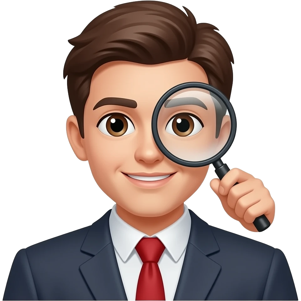 student with magnifying glass emoji