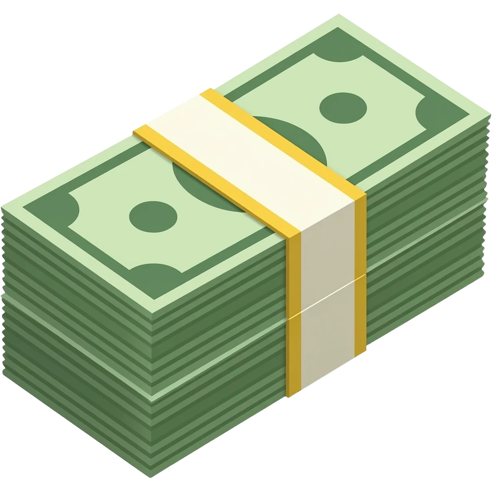 dinero, fajo de billetes emoji