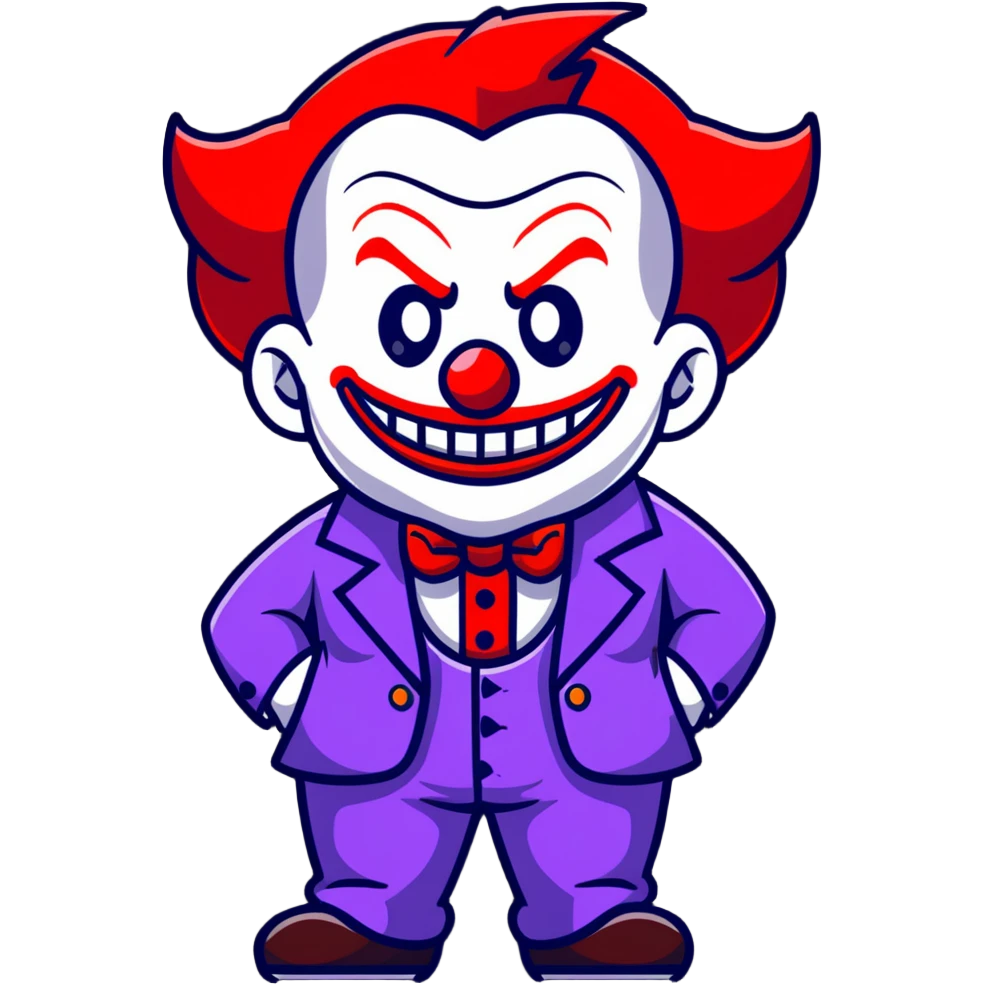 demonic clown wearing a leisure suit emoji