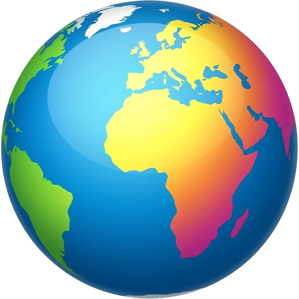 globe with different colors emoji