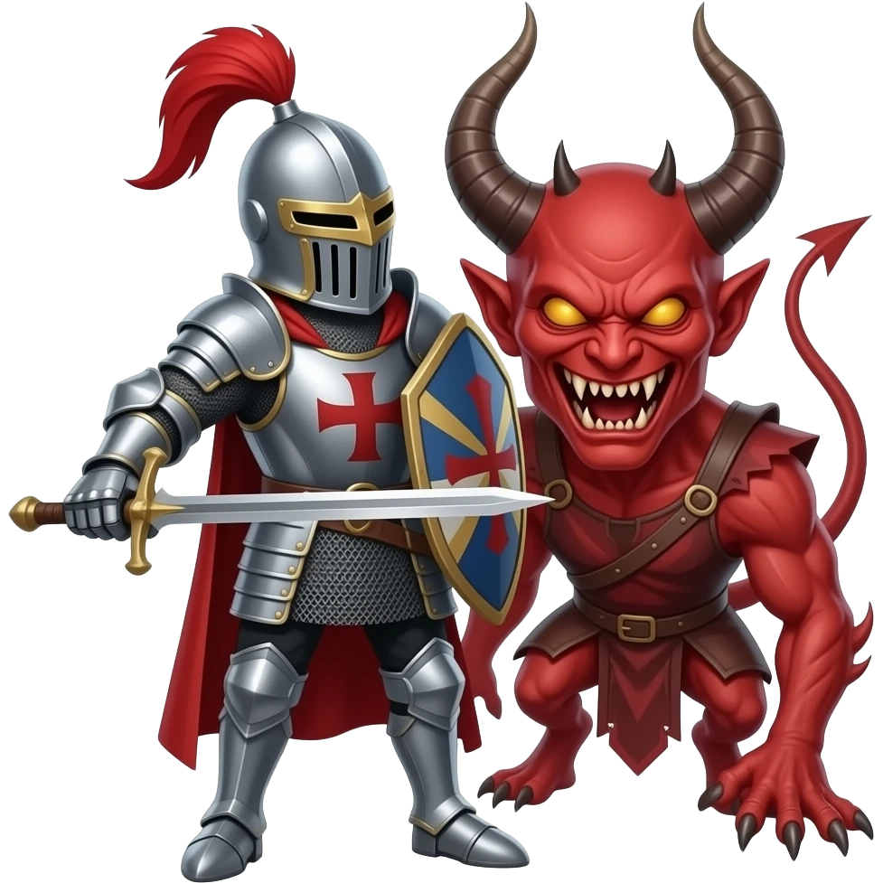Knight slays demon emoji