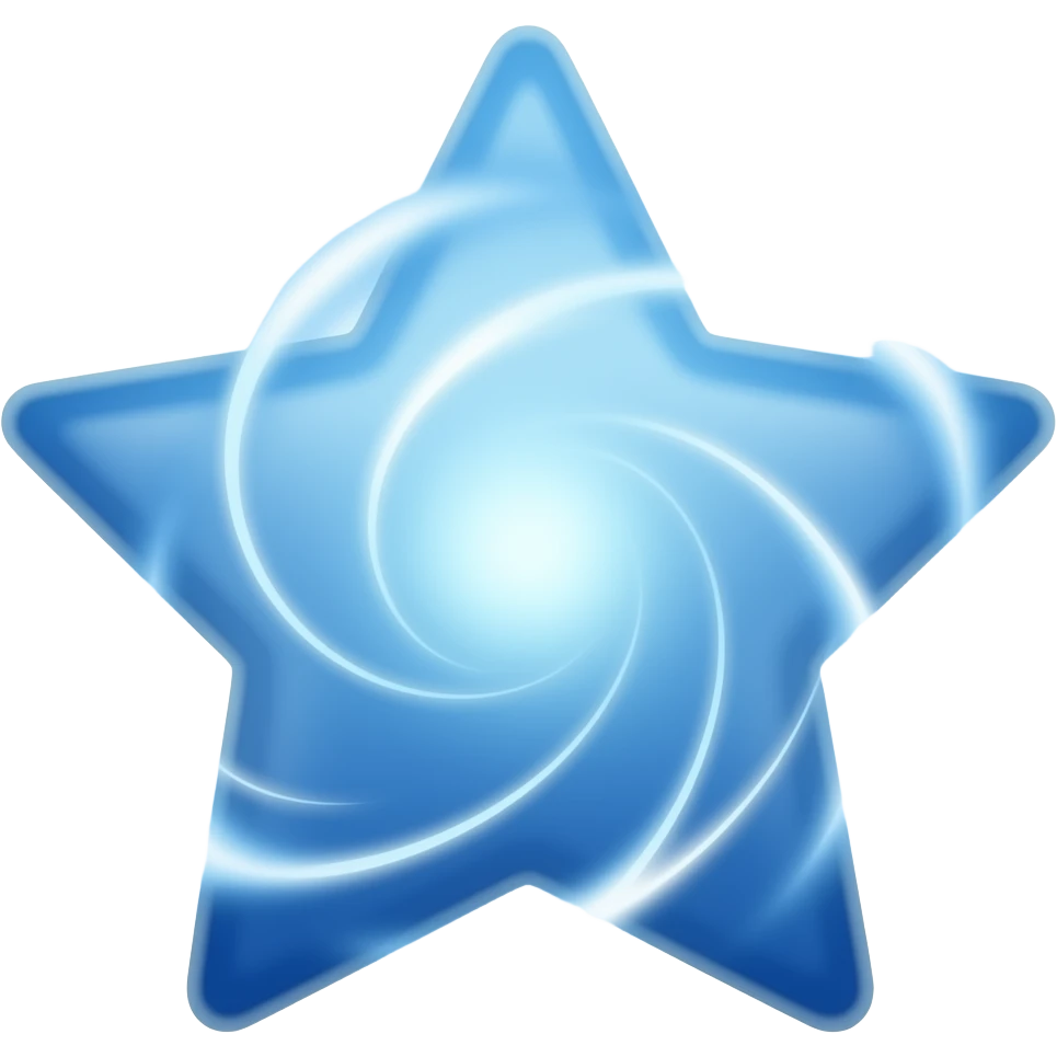 Blue star that somehow shows a vision emoji