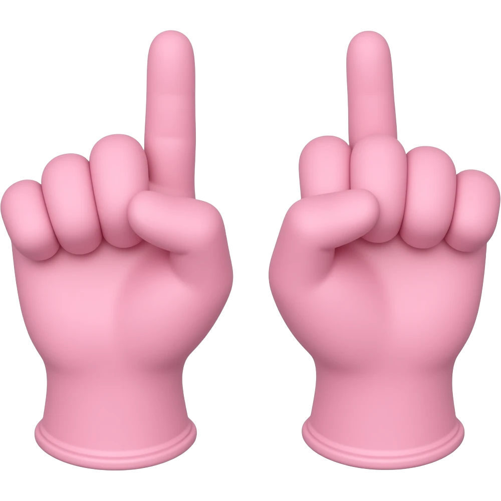 middle finger pink gloves emoji