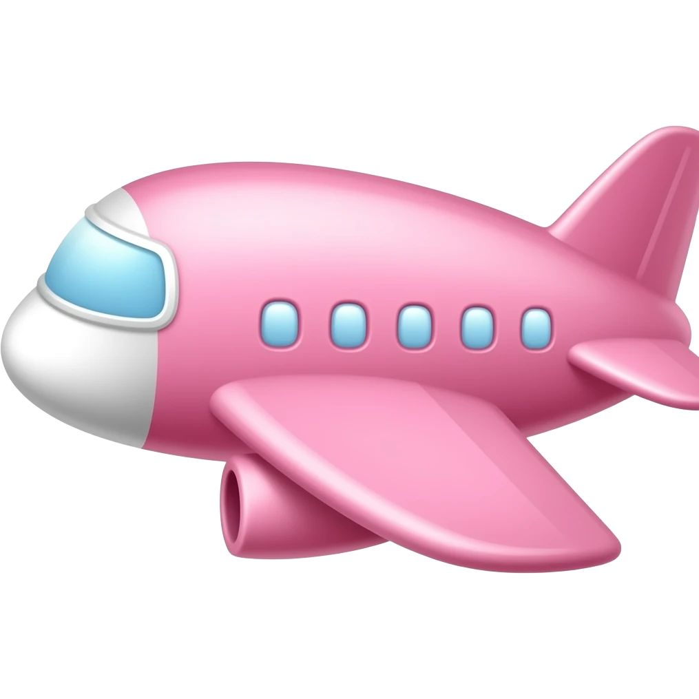 baby pink plane faced left emoji