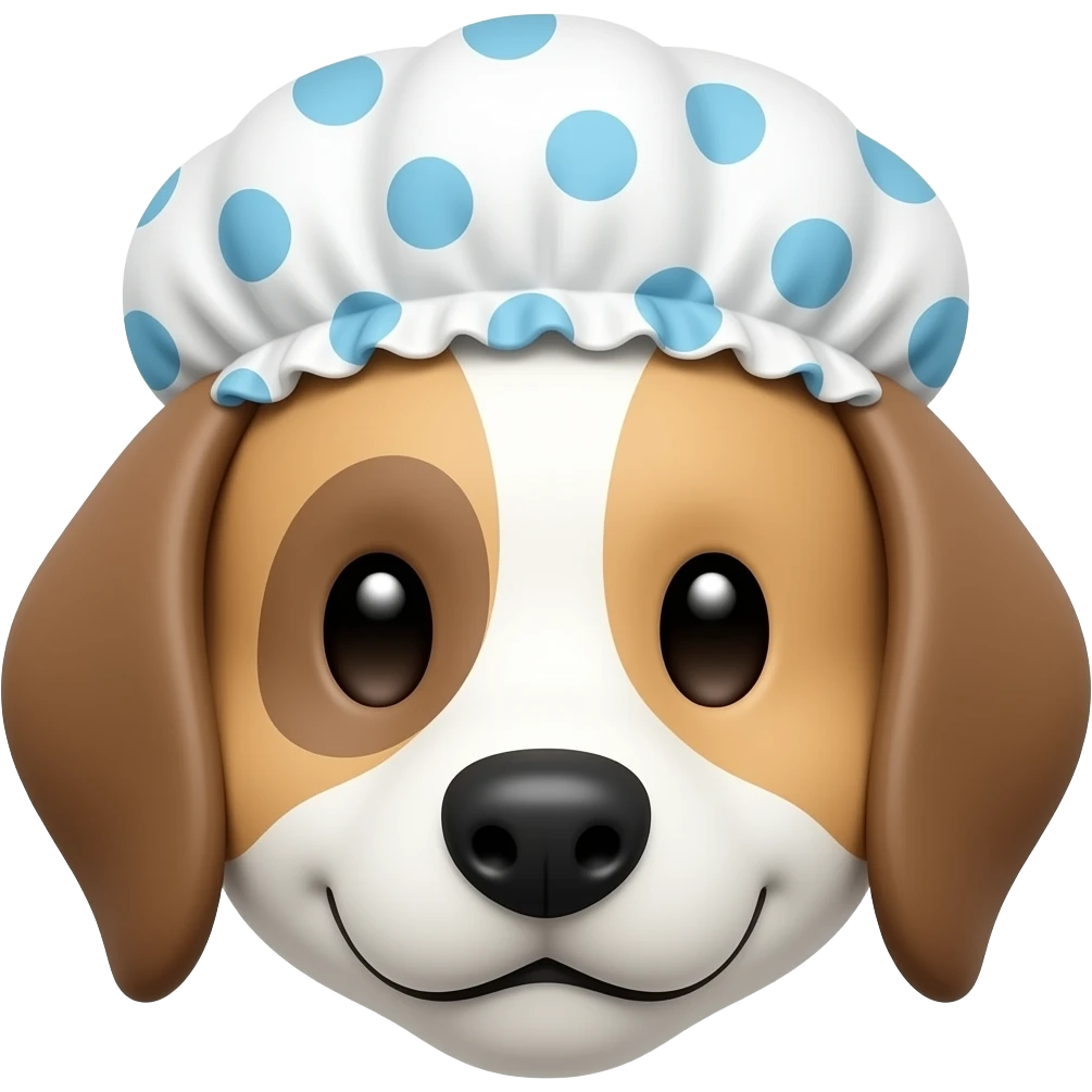 Touca de banho estampa de cachorrinho emoji