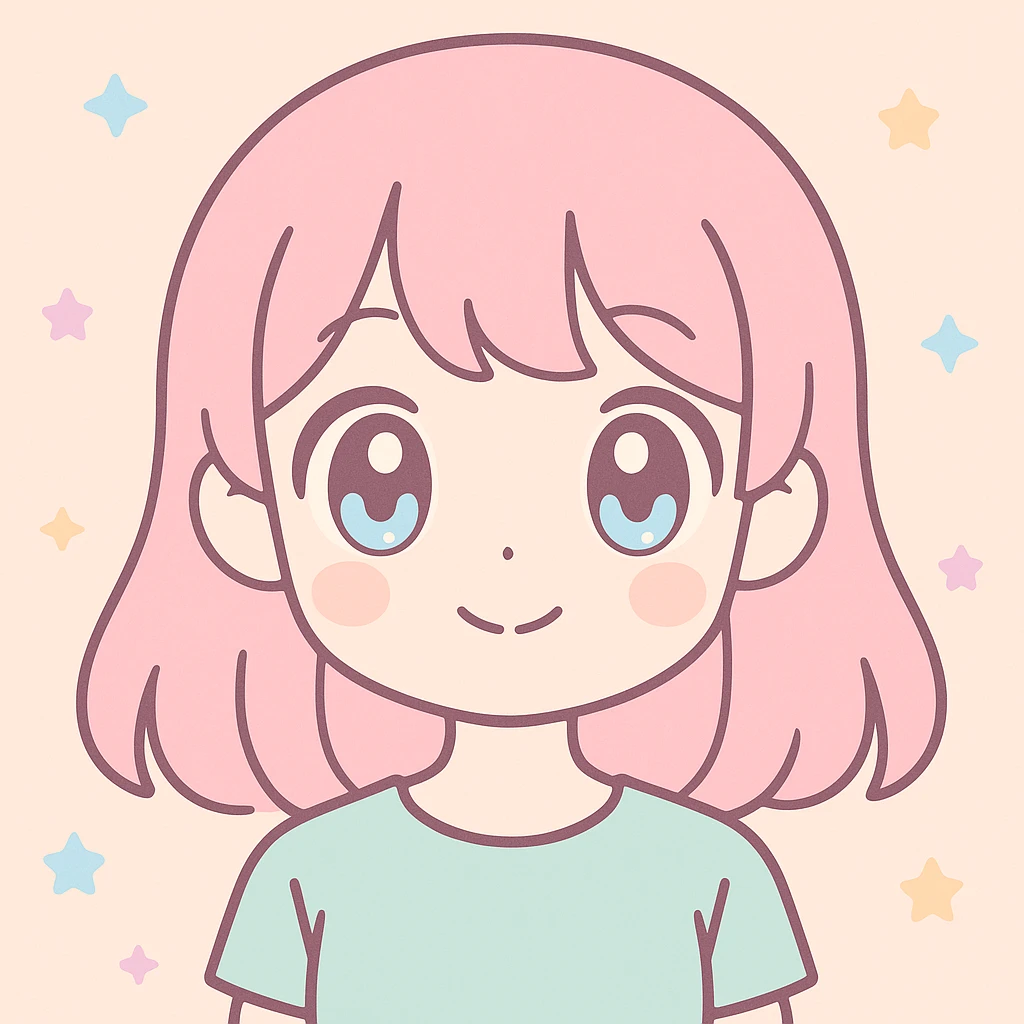 anime girl, beautiful, soft colors, large expressive eyes, detailed hair, gentle smile, portrait view emoji